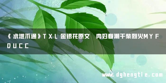 《水泄不通》TXL金银花原文 肉妇春潮干柴烈火MYFDUCC